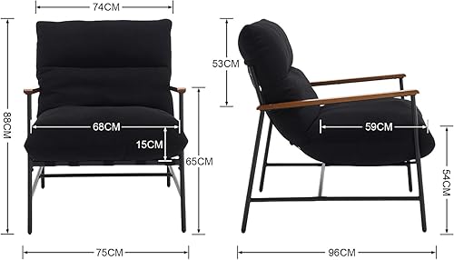 Ya-Home Fauteuil de Salon Rembourré en Fausse Fourrure Fauteuil Lounge avec Cadre en Métal Chaise de Salon Confortable Fauteuil Relax pour Salon Chambre, Blanc - Nail Gallerys