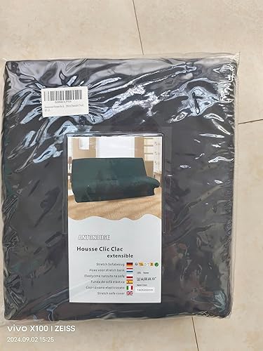 Antonouse Housse de clic clac Extensible 120 à 140cm-180 à 200cm (Noir) (Gris) - Nail Gallerys