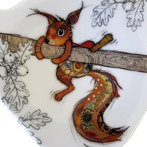 Repose Sachet de thé - Motif écureuil sur sa Branche - mélamine de qualité - Nail Gallerys