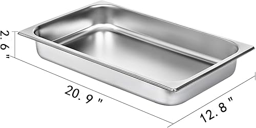 VEVOR Bac Inox Alimentaire Lot de 6 Plats à Four en Acier Inoxydable 8,5L Épaisseur 0,8mm,Bac Poli Rectangulaire Effet Miroir Aliments Chauds et Froids pour Cuisine de Restaurant,Gril Gâteaux Tartes - Nail Gallerys