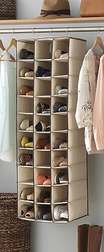 Whitmor Étagère à chaussures à suspendre 30 sections Marron clair - Nail Gallerys