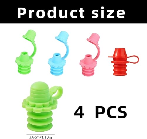 Lot de 4 bouchons en silicone anti-fuite pour bouteilles d'eau, sans BPA, bouchons de bouteille pour enfants, adultes et bébés, embout de bouteille pour boissons sûres - Nail Gallerys