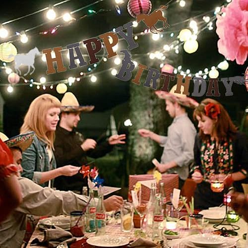 Guirlande D'anniversaire De Cheval,Bannière En Feutre,Décoration De Fête D'anniversaire,Bannière Thème Cheval pour Anniversaire Mariage - Nail Gallerys