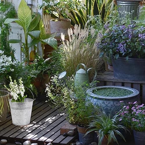 Seau galvanisé, Seau de Fer de 7,1x6,7 Pouces, Seau en métal Portable avec poignée, Seau Vintage Robuste comme jardinière, pour Cendre et Plus - Nail Gallerys
