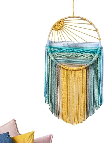 Tenture Murale en Macramé, Décoration Murale Tissée à La Main, Attrape-Rêves, Tenture Murale en Macramé Motif Coucher de Soleil, pour Bureau, Chambre à Coucher, Appartement, Salon, Chambre d'Enfant - Nail Gallerys