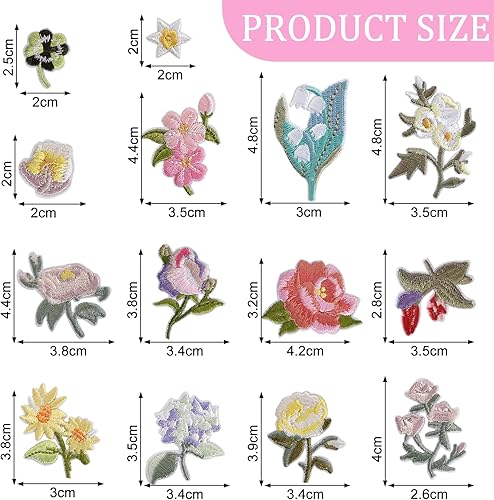 JSTHHTT 14 PCS Patch Thermocollant Fleur Patch, BrodéS Patches Vetement, Renfort Genoux, Patchs De Broderie, Stickers Tissu, Ecusson Thermocollant Pour Jeans, T-Shirt, Chapeaux, DIY Accessories - Nail Gallerys