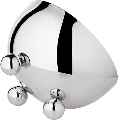 EDZARD Bol Chicago (diamètre 15 cm, hauteur 9 cm) sur 3 pieds sphériques, acier inoxydable poli brillant - Nail Gallerys