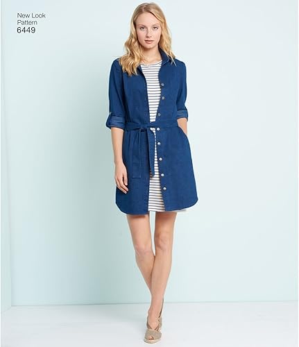 New Look 6449 Un Patron de Couture Facile pour Femme Robe et Robe en Tricot, Blanc - Nail Gallerys