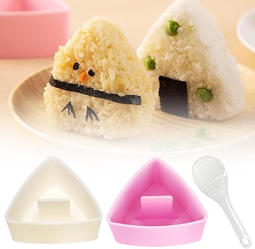 ChAusa 3 Pièces Moule Onigiri Triangle Moule à Sushi Onigiri Moule Moule à Onigiri Triangle Boule de Riz Bento Moules avec Cuillère pour Boules de Riz,Restaurant,Camping Familial - Nail Gallerys