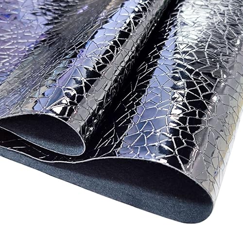 HYANG Miroir Cube à eau en métal gaufré Orange PU Cuir Feuilles 1 rouleau de 30 cm x 135 cm (30 cm x 135 cm), cuir synthétique très approprié pour boucles d'oreilles en cuir, arcs, sac à main, - Nail Gallerys