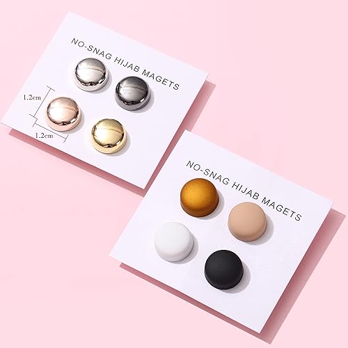 Lot de 8 aimants pour hijab - Pour femme - Pour vêtements et écharpes - Nail Gallerys