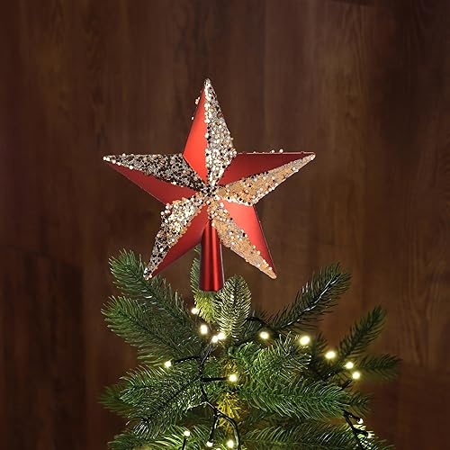 com-four® 2X cimes de Sapin de Noël en Forme d'étoile - Étoile pour la cime du Sapin de Noël - Décorations de Sapin de Noël - Décorations de Sapin de Noël en Plastique - Nail Gallerys