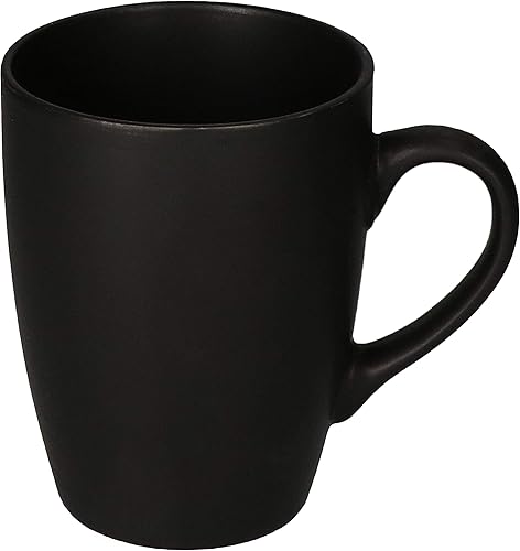 MamboCat Lampart Nero Lot de 6 tasses à café, noires, en faïence, de style ethnique moderne, pour 6 personnes, grandes tasses à café avec anse, noires - Nail Gallerys