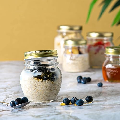 Bormioli Rocco Quattro Stagioni Verre Jars Stockage - Cuisine Traditionnelle avec Canister Alimentaire vis Couvercle supérieur - 300ml - Lot de 6 - Nail Gallerys