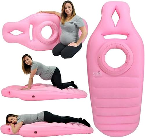 TAYGUM Matelas Gonflable pour Femme Enceinte, Tapis De Yoga pour Femmes Enceintes avec Trou pour Le Ventre, Oreillers De Grossesse pour Dormir, Dites Adieu Aux Douleurs Liées à La Grossesse(Grau) - Nail Gallerys
