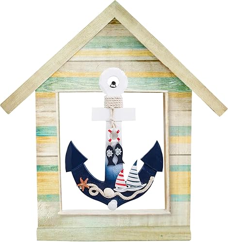 ieron Lot de 13 décorations nautiques à suspendre, mini pendentif maritime, ancre de vie, étoile de mer, voilier pour sapin de Noël, arbre d'été, filet de pêche, décoration de plage, artisanat, - Nail Gallerys