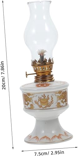 HEALLILY Lampe à huile de style ancien Lanterne Lampe à huile Chambre Lampe à huile rétro Lampe à huile pour intérieur Lampe à huile Vintage Portable Lampe à huile Lampes à pétrole Vintage Lampes à - Nail Gallerys
