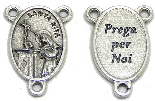 GTBITALY 68.389.30 043 Croisière Sainte Rita de cuisse pour chapelet en argent galvanisé pour 10 pièces Taille 2 cm - Nail Gallerys