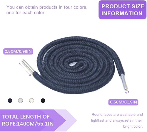 EIHI Paquet de 4 sangles de jogging de rechange, cordon de serrage en polyester, universelles de 140 cm pour sweat-shirts, vestes, chaussures, shorts, sacs et pantalons de survêtement - Nail Gallerys