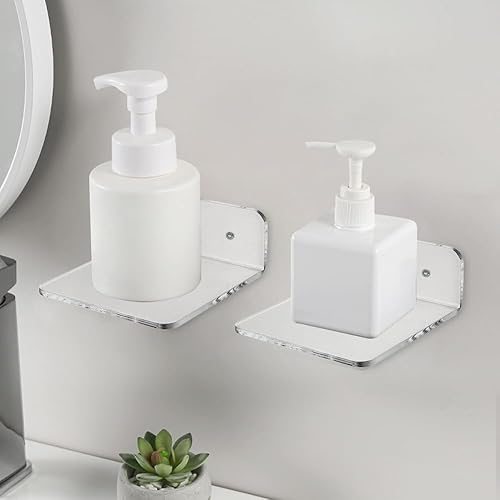 SLTAXAR 4 PCS Petite Étagère Murale Acrylique Adhésive Étagère Acrylique Transparente Étagère Acrylique sans Perçage Ransparente Étagère Flottante Murale Acrylique pour Salon Cuisine 10 * 10 * 4cm - Nail Gallerys