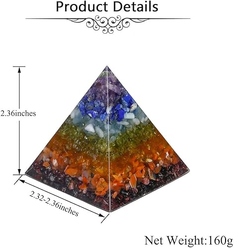 JSDDE Pyramide Orgonite de Résine Pyramide d'Energie Pyramide de Cristal Décoration de Maison Méditation Rétro Cristal de Reiki pour Chakra Pierre - Nail Gallerys