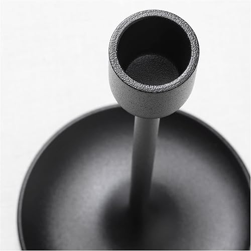 IKEA FULLTALIG – Lot de 3 bougeoirs en Aluminium Noir avec revêtement en Poudre pour Bougies Coniques, Table Romantique pour Mariage, Anniversaire, dîner, Maison et Bar (Bougie LED Non Incluse) - Nail Gallerys