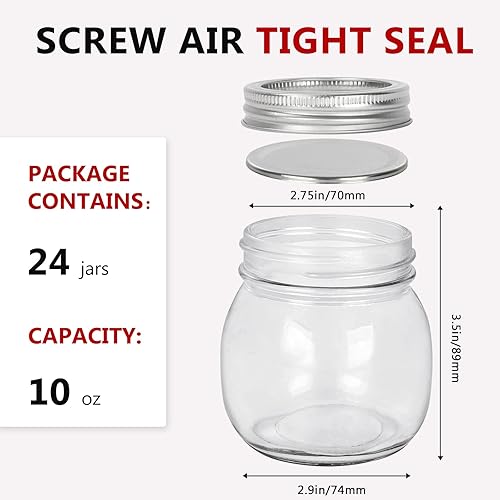 Betrome Lot de 24 bocaux avec Couvercle argenté pour Confiture, gelée, Miel, Haricots, épices, dragées de Mariage, fêtes - Nail Gallerys
