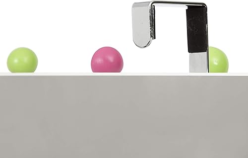 Compactor, Patère de Porte 6 Crochets pour Manteaux, Bois Multicouleurs, Acier Chromé, Dimensions: 25 x 5.4 x H. 17.5 cm, RAN6010 - Nail Gallerys