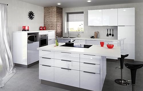 BERLIOZ CREATIONS Meuble BAS de cuisine 3 tiroirs 60 cm, Blanc Haute Brillance, 60 x 52 x 83 cm - Nail Gallerys