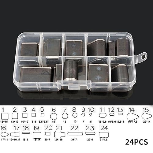 ANBOO 24 Pcs Outils de Coupe Cuir à la Main en Forme Trou Creux Punch en Métal, Kit Couture Cuir DIY Leather Crafts - Nail Gallerys