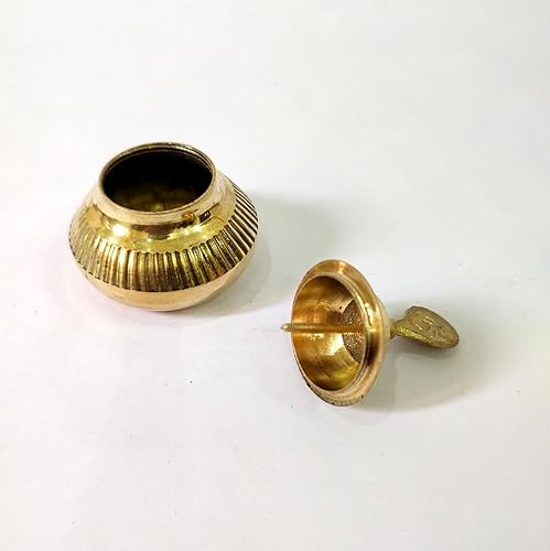 Ganga Nautical Articles en laiton pur Designer Meenakari Sindoor Dabbi Pooja pour la maison, boîte ronde KumKum - Nail Gallerys