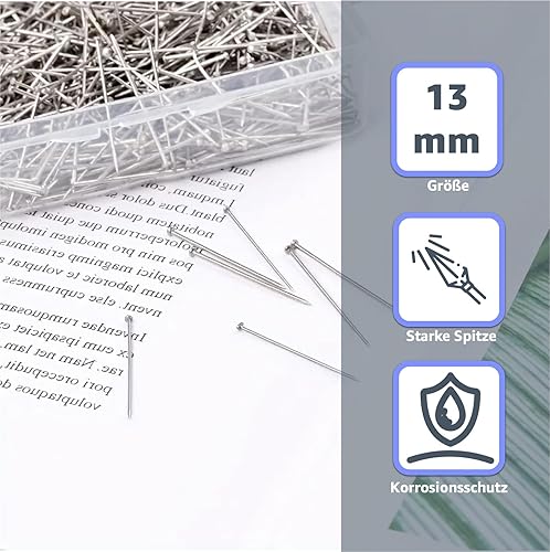 50 GR Environ - 1500 pièces Punaise, Punaise, épingle à tête, épingle, tête de 13 mm pour l'artisanat et la Couture comme Pâques - Nail Gallerys