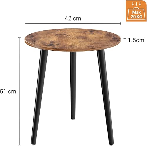 APICIZON Table d'appoint Ronde en Bois - Petite Table d'appoint pour Salon, Chambre à Coucher, Balcon, Chambre à Fleurs - Montage Facile - 42 x 42 x 51 cm - Style scandinave - Brun - Nail Gallerys