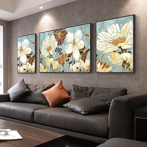 Instarry 5D Broderie Diamant Painting Triptyque Gesang Fleur Decoration Murale Salon Moderne 120x40 cm - Nail Gallerys