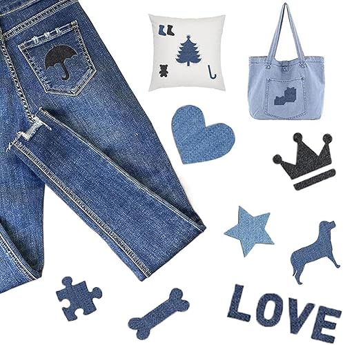 Tissu Thermocollant Jean,3 Rouleaux (8x51cm) Tissu Autocollant Reparation,Carré Patch Thermocollant Tissu,pour Réparation Invisible de Jeans,Vestes DIY - Nail Gallerys