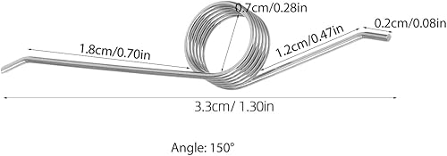 Yardwe Lot de 2 accessoires de poubelle - Couvercles de poubelle - Remplacement de câbles - Ressorts de torsion pour réparation - Ressort de torsion en métal argenté - Acier inoxydable - Nail Gallerys