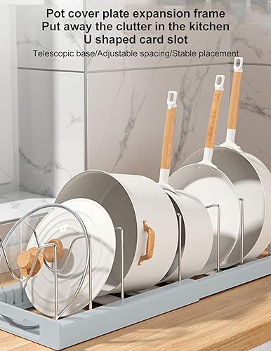 Rangement Couvercle Casserole,Libre R étractable 25,5cm,Organisateur Tiroir Cuisine,Taille Antidérapante, Rangement Casserole Tiroir Cuisine,Convient pour la Cuisine,le Bureau,le Restaurant - Nail Gallerys