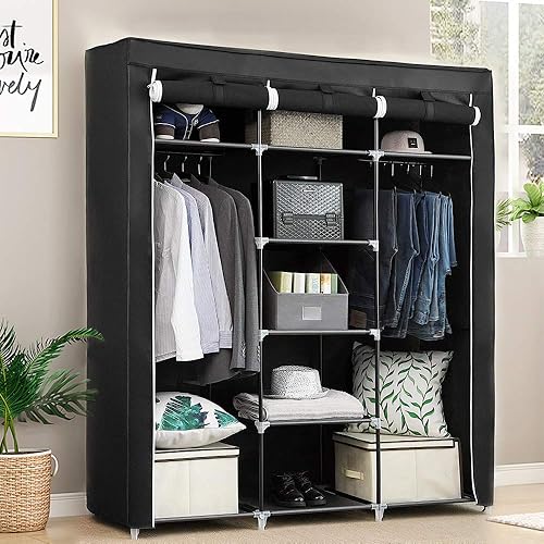 Armoire en tissu avec fermeture éclair, organisateur portable de rangement résistant à l'eau/à la poussière - Meuble à chaussures en textile, armoire en tissu pliable - Organiseur textile pliable - Nail Gallerys
