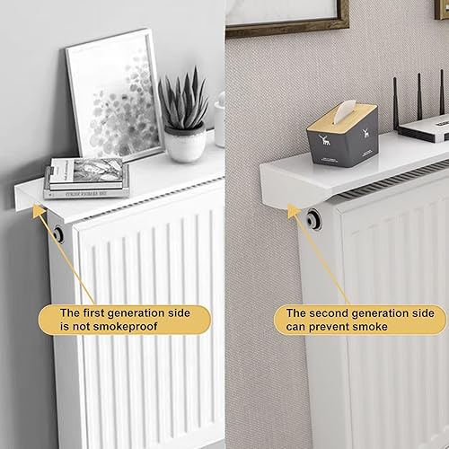 UVCMDUI Cache-Radiateur Anti-Fumée et Anti-Poussière, étagères de Radiateur de 25 à 170 cm, Largeur 15 cm Tablette Radiateur sans Percer en Alliage D'Aluminium, Poids de Roulement 28kg,50cm - Nail Gallerys