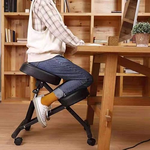 Esyogen Chaise genoux avec roulettes - Ergonomique - Pour ordinateur - Tabouret de santé - Hauteur réglable de 50 à 60 cm - Orthopédique - Pour soutenir vos genoux et tibias - Nail Gallerys