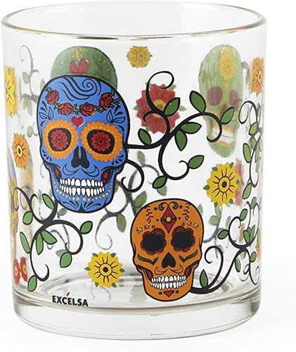 Excelsa Calavera Lot de 6 verres, verre, capacité 250 ml. - Nail Gallerys