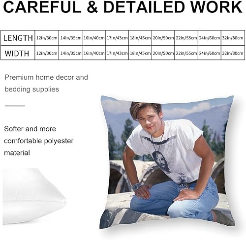 GGGOAJVB Brad Pitt Housses de coussin sophistiquées en relief naturel neutre rétro pour balcon - Nail Gallerys