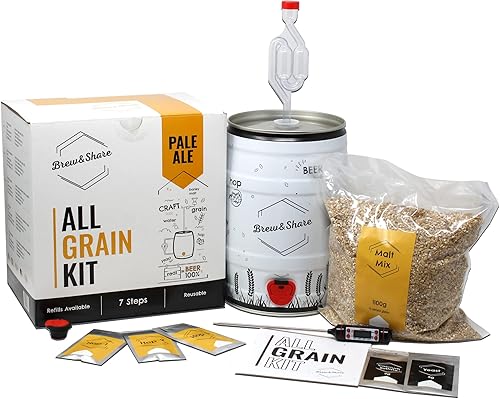 BNKR BEER Brew & Share | Kit de bière Pale Ale | Bière en 2 semaines | Coffret Cadeau Original | Malts & houblon, Pas d'extraits | Matériaux réutilisables | Notice en français - Nail Gallerys