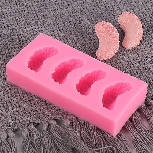 DUBENS 4 cavity Tangerine Rondelle en silicone Moule à gâteau Mandarine Orange Segments Fruits Fondant Gum Pâte Gâteau Décoration Chocolat Candy Résine Polymère Savon Lits Moule - Nail Gallerys