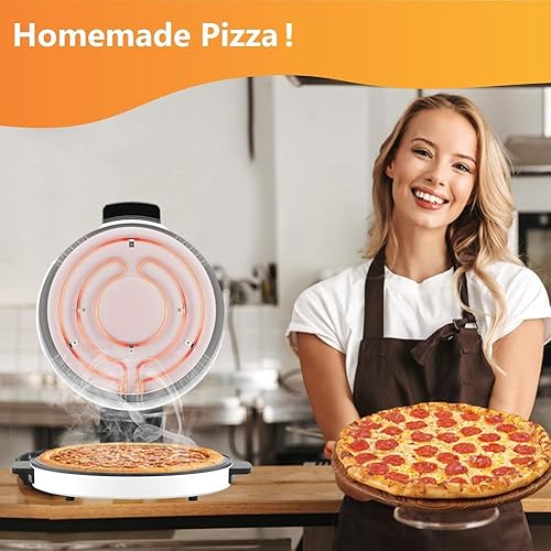 Four à Pizza électrique, Four à Pizza Portable 2000 W, Surface antiadhésive, crêpière d'intérieur avec Surface antiadhésive, Double éléments Chauffants, pour Faire des Pizzas, du Pain Arabe - Nail Gallerys