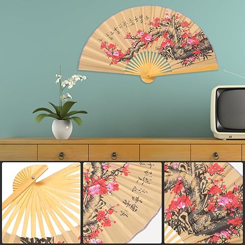 Alipis Éventail suspendu décoratif mural en papier géant Ventilateur mural Ventilateur Main admirateur Éventail chinois Mariage Cette main Style japonais - Nail Gallerys