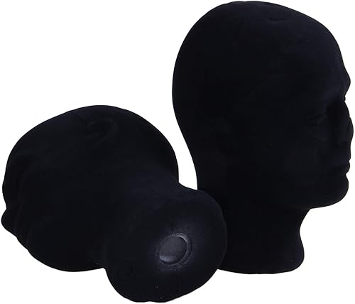 SovelyBoFan PolystyrèNe Mousse Noire Hommes ModèLe Mannequin TêTe Mannequin Stand Boutique Affichage Chapeau, 2 X NOIR - Nail Gallerys