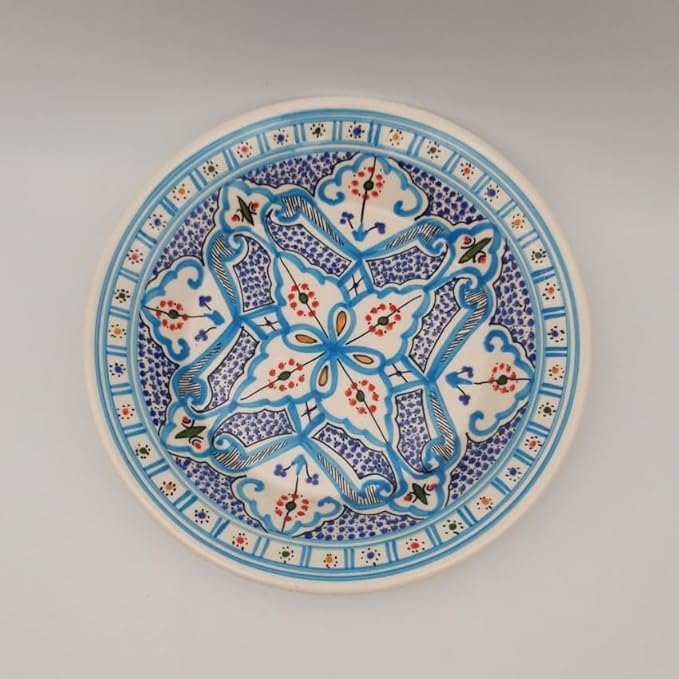 Assiette creuse Marocain turquoise - D 24 cm - Nail Gallerys