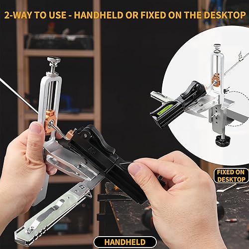 CWOVRS Aiguiseur de Couteaux avec angle de contrôle 15-30°, Affûtage Couteaux pour utilisation Intérieure et Extérieure avec Pierre Diamantée et Pierre Naturelle pour Cuisine, Camping, ect. - Nail Gallerys