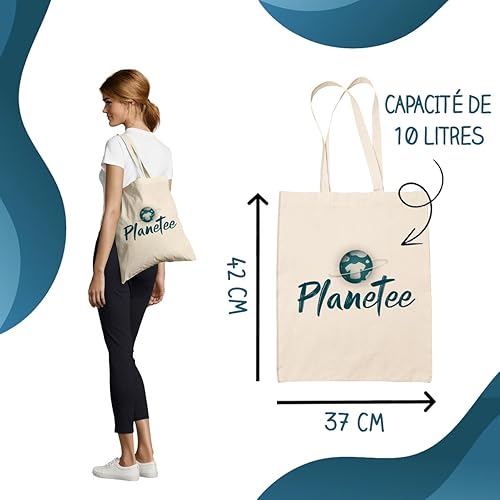 Planetee Tote Bag Merci Maitresse Inoubliable | Idée Cadeau Collègue Travail Retraite Sac Cabas Réutilisable - Nail Gallerys